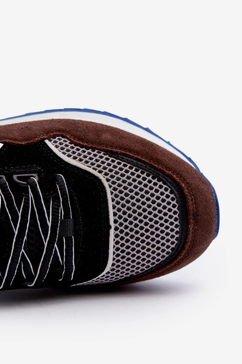 Sneakersy Męskie Big Star NN174322 Memory Foam System Brązowo-Czarne