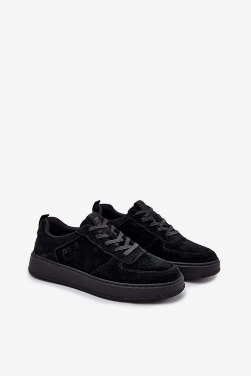 Męskie Sneakersy Na Platformie Zamszowe Big Star OO174012 Czarne