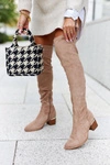Kozaki Damskie Do Kolana Eko-Zamsz Khaki Can't Stop