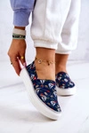 Damskie Tenisówki Slip On Memory Foam Big Star JJ276016 Granatowe