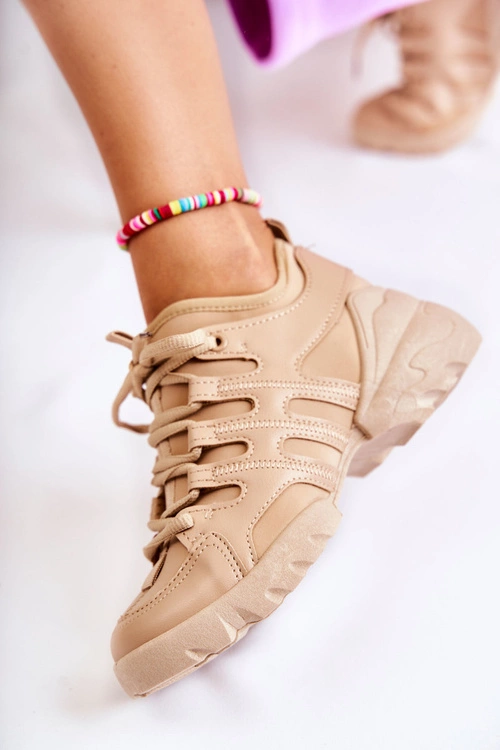 Damskie Sneakersy Sportowe Buty Beżowe Azella
