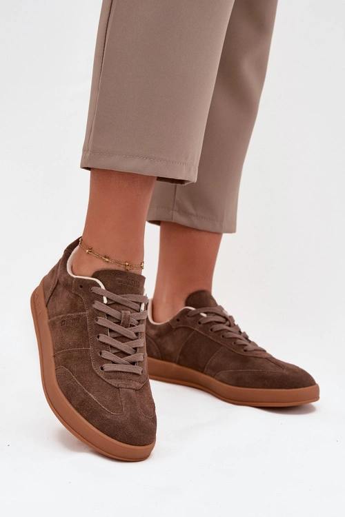 Zamszowe Sneakersy Damskie Big Star SS274676 HI-POLY SYSTEM Brązowe