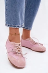 Zamszowe Sneakersy Niskie Damskie Big Star TT274600 Różowe