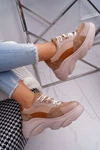 Sportowe Damskie Buty Gruba Podeszwa Camel Cardamon