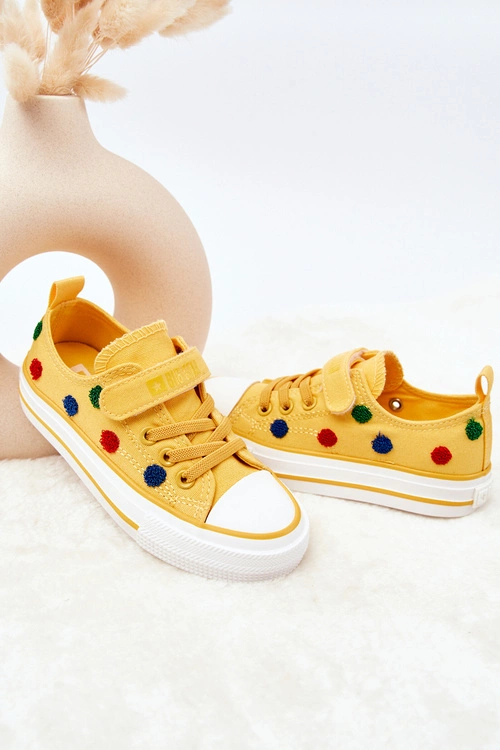 Dziecięce Trampki Na Rzep BIG STAR JJ374056 Żółte