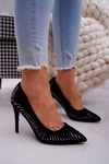 Szpilki Damskie Zamszowe Czarne Fenne