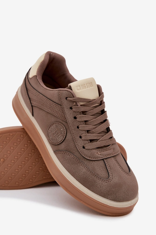 Sneakersy Męskie Niskie Big Star SS174020 HI-POLY SYSTEM Ciemnobeżowe