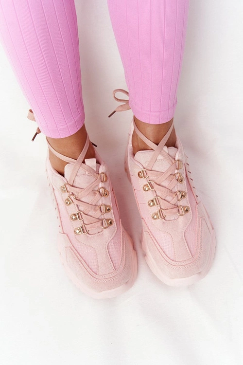 Damskie Sneakersy Na Dużej Podeszwie Różowe Good Mood