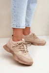 Sneakersy Damskie Ciemnobeżowe Shaley