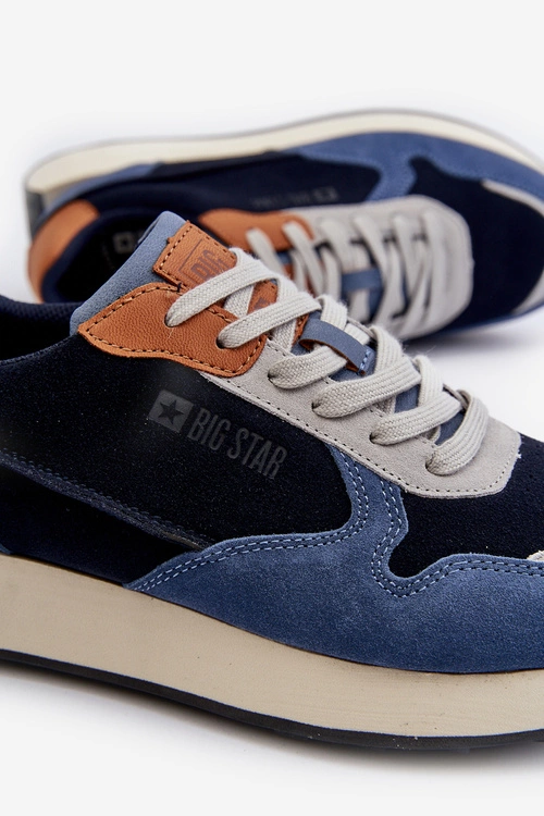 Męskie Sneakersy Memory Foam System Big Star NN174356 Granatowe