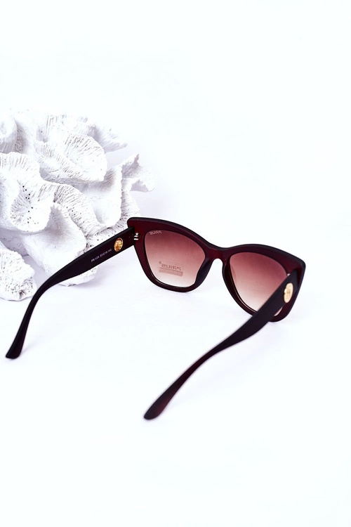 Matowe Okulary Przeciwsłoneczne Cat Eye Brązowe Ombre