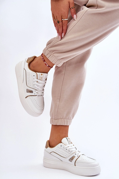 Damskie Wygodne Skórzane Sneakersy Białe Bowen