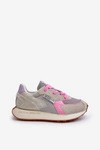 Sneakersy Damskie Na Platformie Memory Foam System Big Star NN274680 Szaro-Różowe