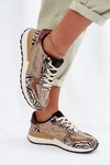 Buty Sportowe Sneakersy Damskie Wzorzyste Big Star TT274333 Beżowe