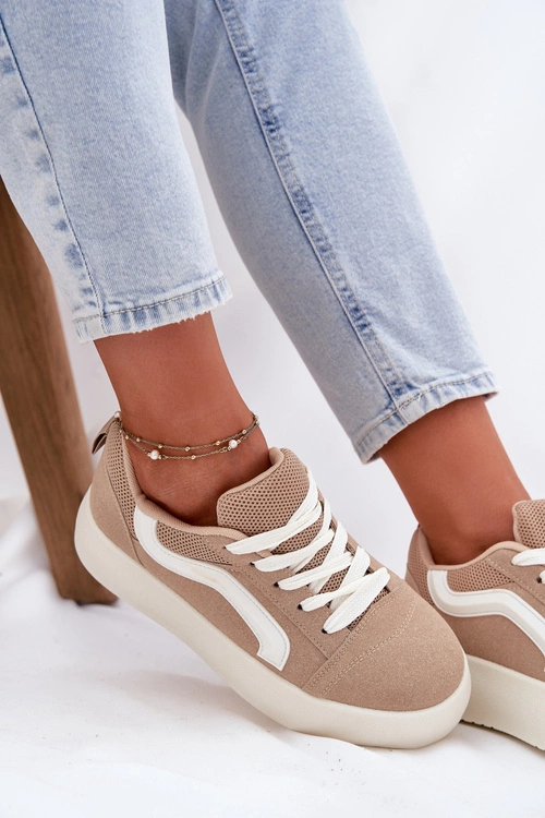 Sneakersy Damskie Na Platformie Khaki Tellnira