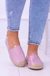 Brokatowe Espadryle Lu Boo Różowe