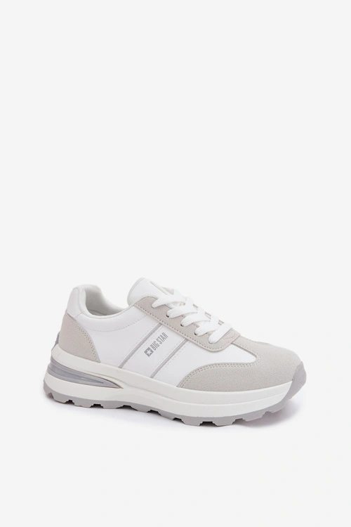 Sneakersy Buty Sportowe Damskie Big Star TT274879 HI-POLY SYSTEM Biało-Szare