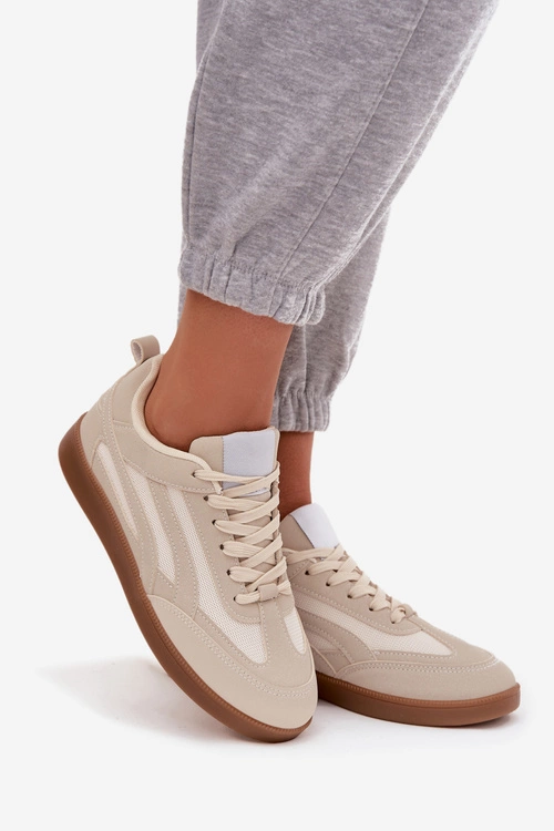 Sneakersy Damskie Beżowe Hanelor
