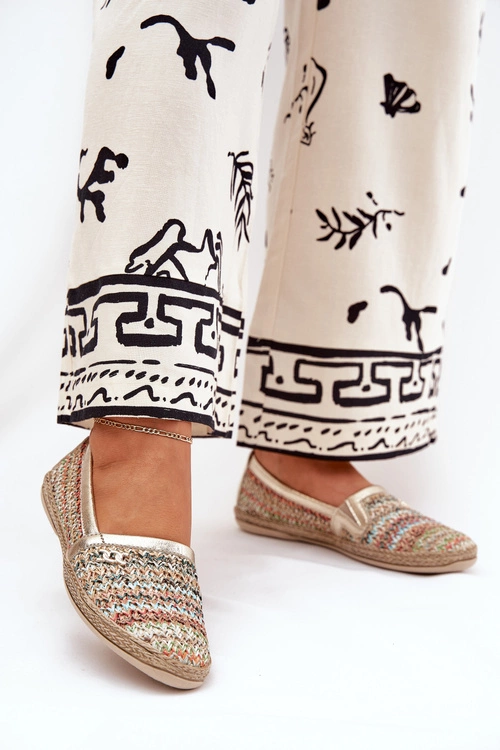 Eleganckie Skórzane Espadryle Z Plecionką Zazoo 10178 Multikolor