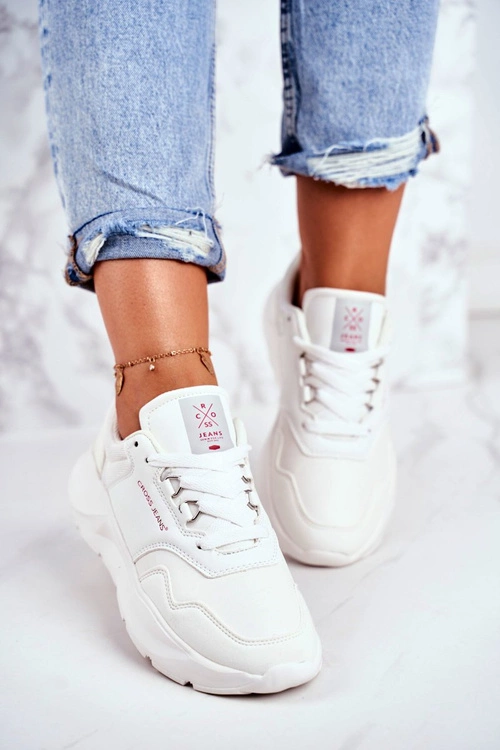 Sportowe Damskie Buty Sneakersy Cross Jeans Białe GG2R4042C