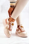 Damskie Sportowe Buty Sneakersy Beżowo-Różowe Bethell