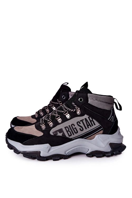 Buty Trekkingowe Męskie Big Star II174203 Czarno-Szare
