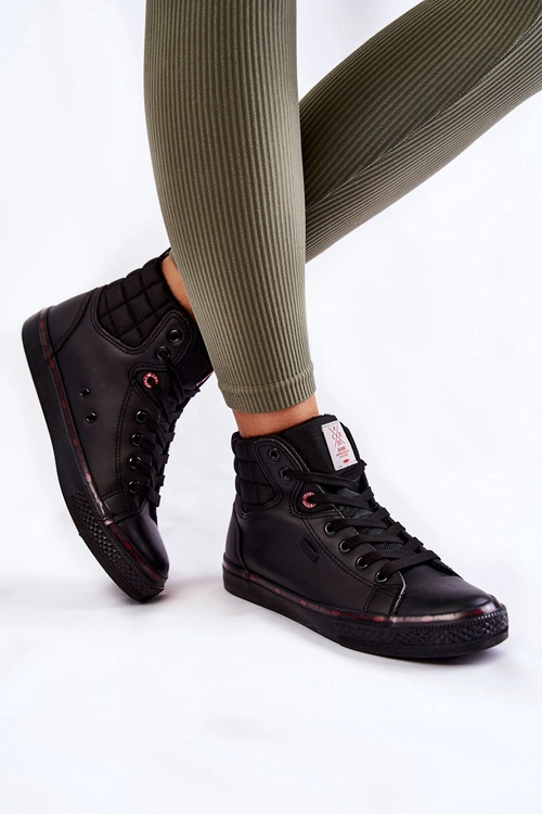 Damskie Wysokie Trampki Cross Jeans KK2R4058C Czarne