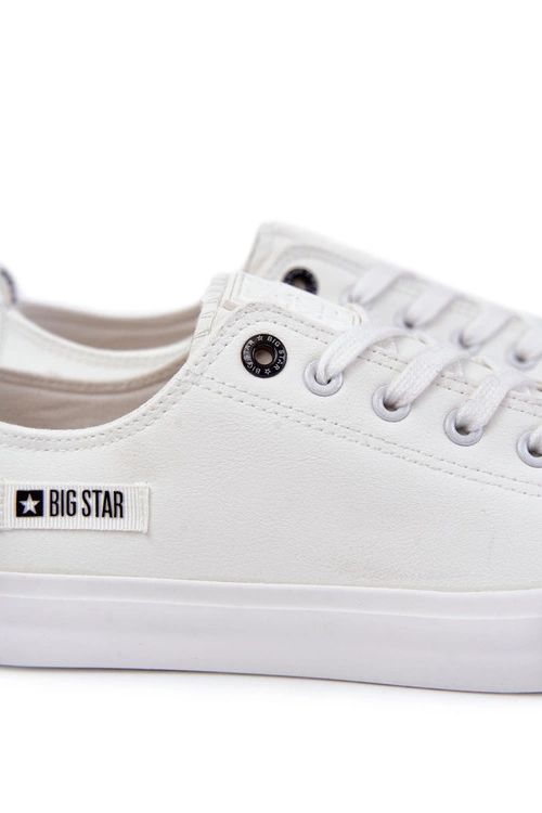 Męskie Niskie Skórzane Trampki Big Star KK174008 Białe