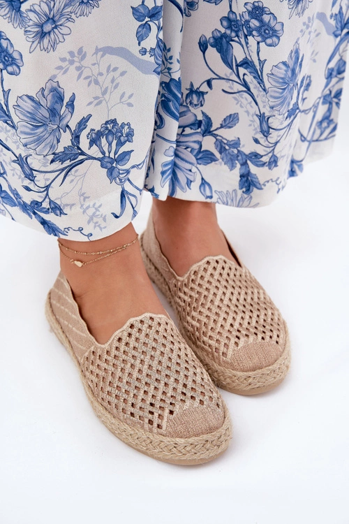 Espadryle Damskie Z Plecionką Vinceza 13625 Beżowe
