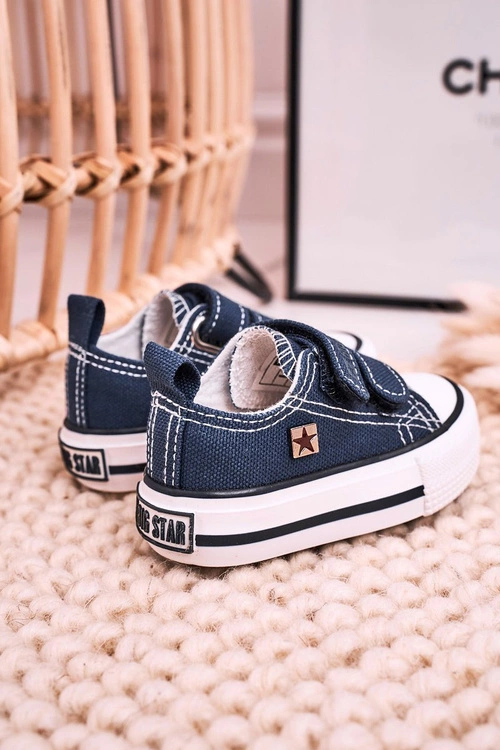 Dziecięce Trampki Na Rzepy BIG STAR HH374201 Granatowe