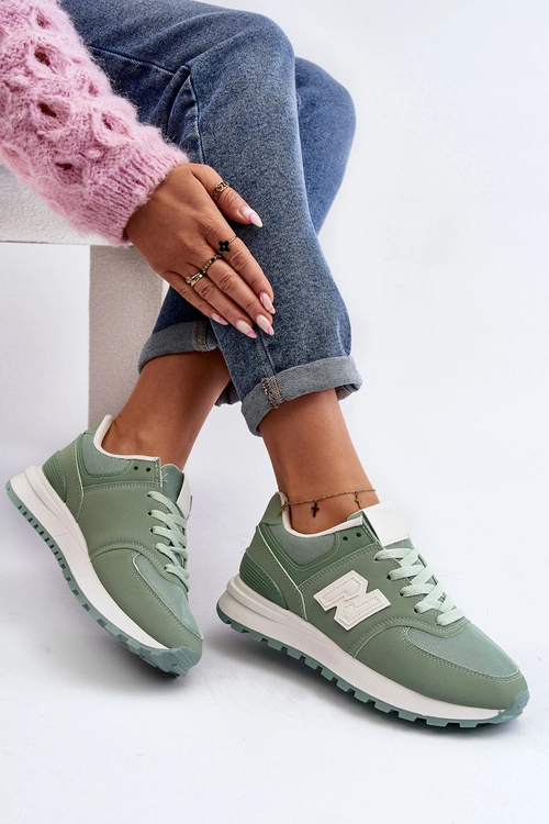 Buty Sportowe Sneakersy Damskie Zielone Lifari