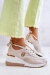 Damskie Skórzane Buty Sportowe Sneakersy Beżowe Loissa