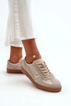 Skórzane Zamszowe Sneakersy Damskie Vinceza 7933 Szare 