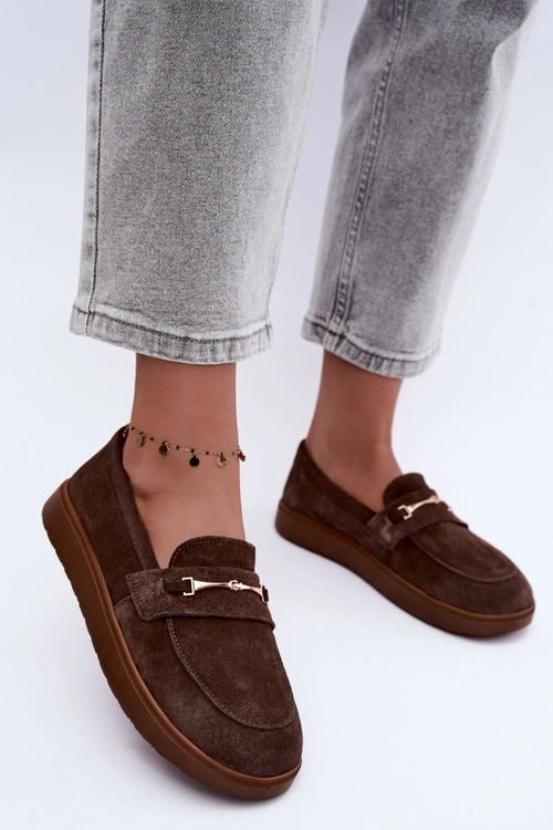 Mokasyny Barefoot Z Zamszu Zazoo 2016 Brązowe