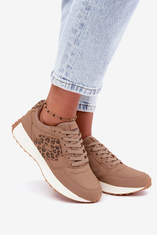 Sneakersy Damskie LOTTO 2401931U CALENTO Brązowe Panterka