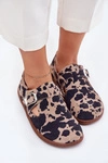 Zamszowe Półbuty Barefoot Damskie Z Klamrą Łaty Zazoo N1261 Brązowo-Beżowe
