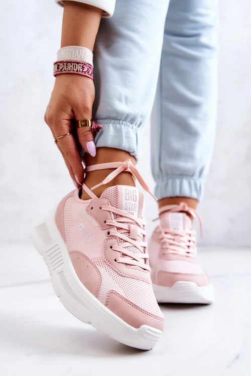 Modne Sneakersy Buty Sportowe Big Star JJ274595 Różowe