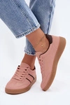 Sneakersy Damskie Z Imitacji Skóry Różowe Corelle
