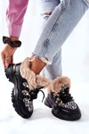 Damskie Ocieplane Sportowe Buty Czarne Heart Beats