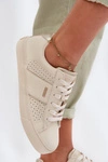 Sneakersy Damskie Ażurowe Big Star TT274292 Beżowe