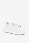 Skórzane Sneakersy Damskie Na Platformie GOE SS2N4021 Białe