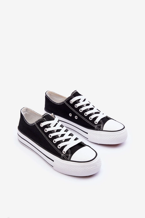 Trampki Klasyczne Niskie Na Platformie Czarne Jazlyn