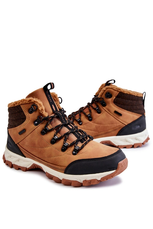 Męskie Ocieplane Botki Buty Trekkingowe Cross Jeans KK1R4021C Camel
