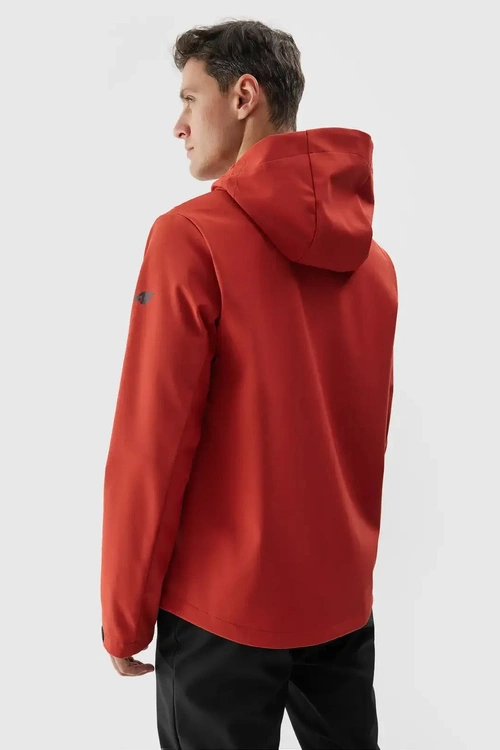 Kurtka Męska Softshell Z Kapturem 4F 4FWAW24TSOFM283-61S Czerwona