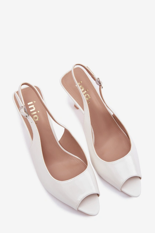 Sandały Damskie Na Szpilce Białe Sevina