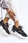 Damskie Buty Sportowe Sznurowane Na Platformie Czarne Minea