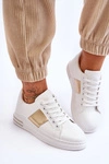 Klasyczne Buty Sportowe Biało-Złote Follow Me