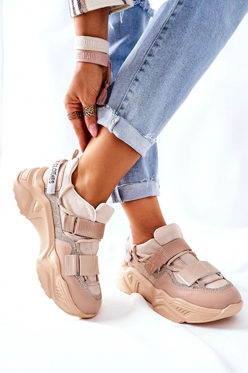 Damskie Sportowe Buty Sneakersy Beżowe Katerini