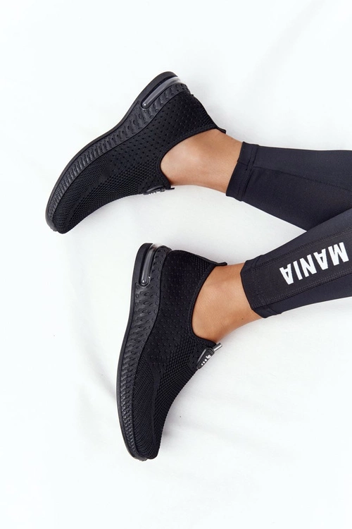Damskie Sportowe Buty Slip-on Czarne Be Stretchy
