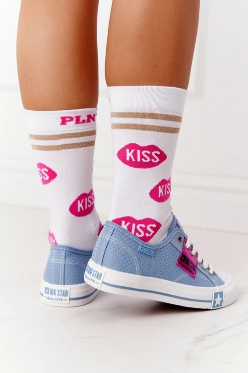 Ażurowe Trampki Damskie BIG STAR FF274037 Niebieskie